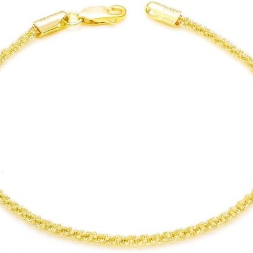 Sparkling/Rope/Box Bracelet for Women Men 2mm 2.5mm 3mm 5mm Diamond-Cut Silver/G